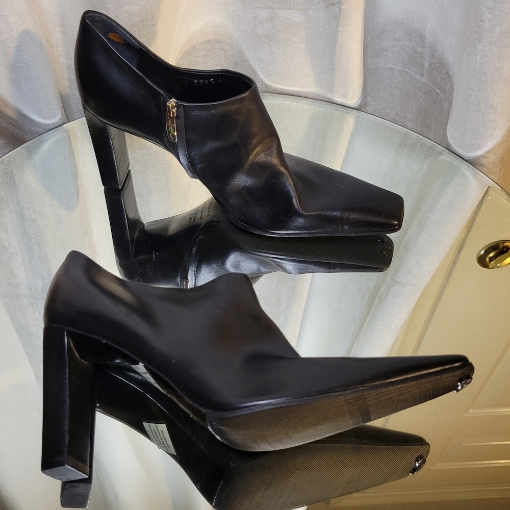 New SERGIO ROSSI Black Square Toe Bootie
